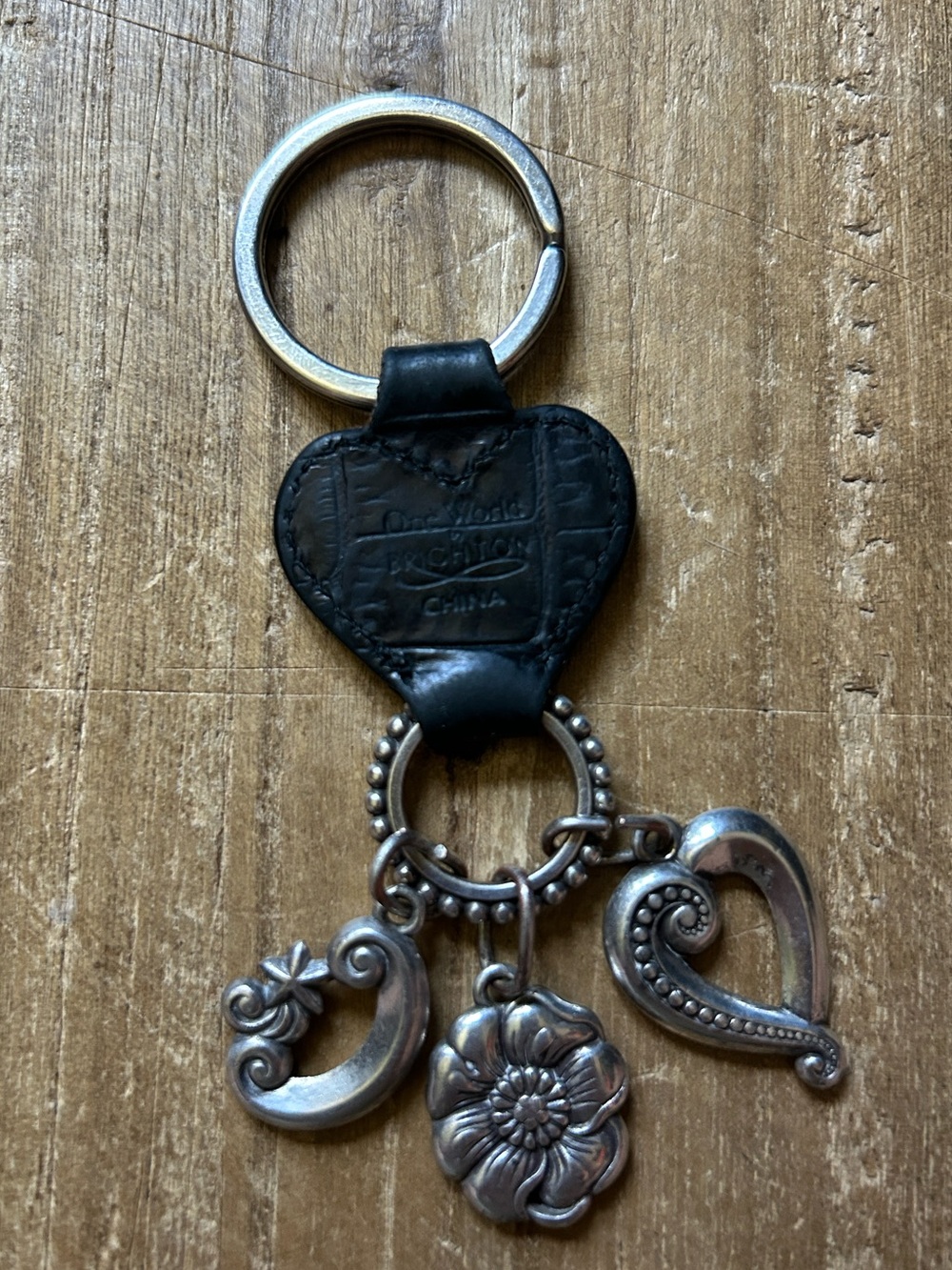 Vintage One World Brighton Silver Plated Keychain